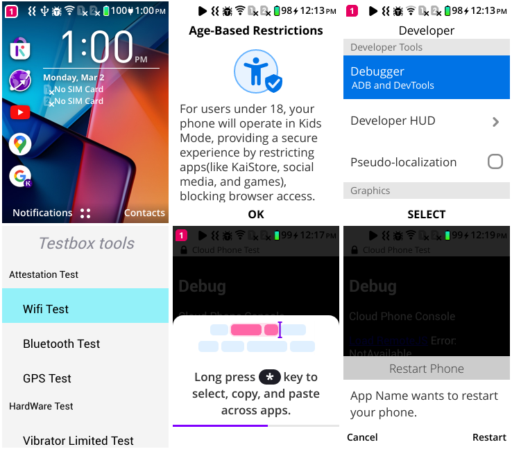 Screenshots from the TCL Go Flip 4 5G Screenshots from the TCL Go Flip 4 5G